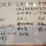 OKRボード：公式LINE登録1000人・無料相談会30%有料化